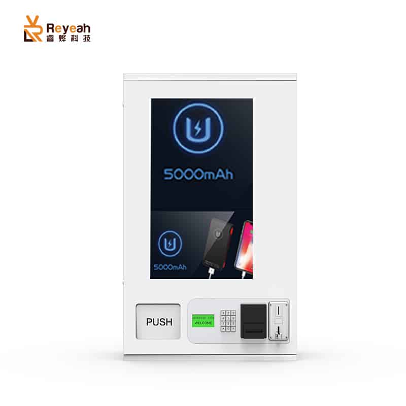 200 Units Capacity 27" 3C Products Vending Machine Supplier Touch Screen Desktop and Wall-mounted Smart VMS Solution Cashless Payments and Change Function Keypad Advertise Player - F02