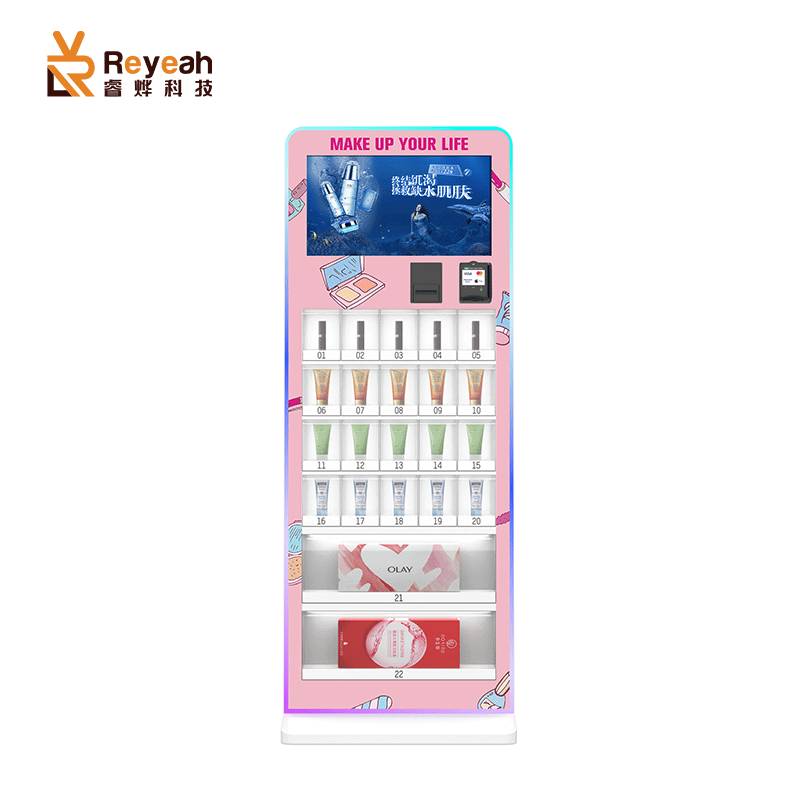 22 Units Capacity 18.5" Cosmestics Vending Machine Supplier Touch Screen Video Advertising with Software Multi-language Supported with Cashless Payments - I11