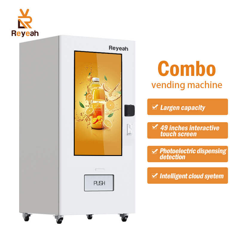 650 Capacity 55" Touch Screen Fresh Food Elevator Vending Machine Supports Bill Coin - VSTA T1-02