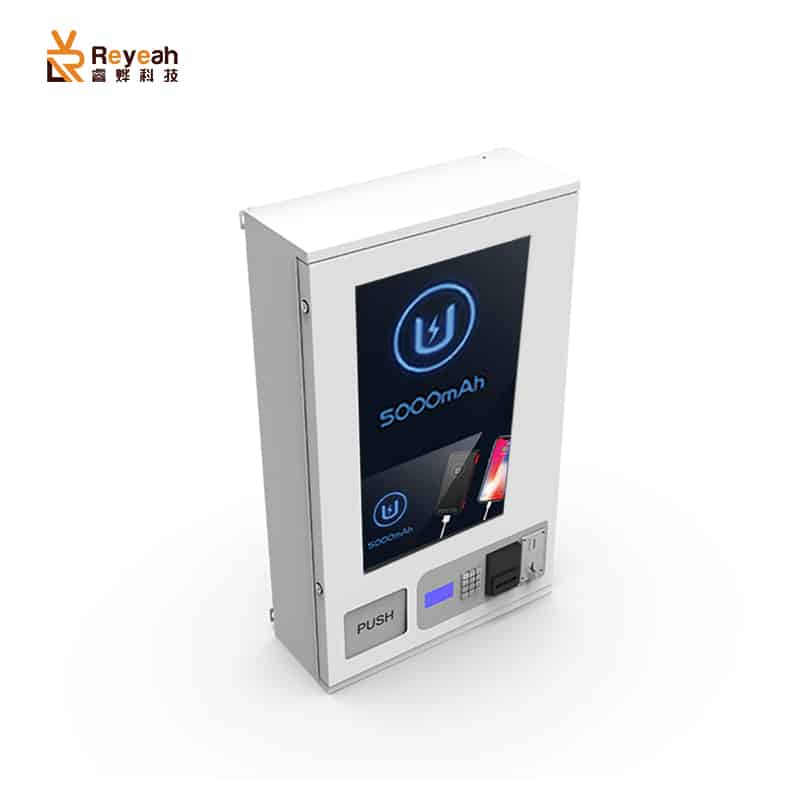 200 Units Capacity 27" 3C Products Vending Machine Supplier Touch Screen Desktop and Wall-mounted Smart VMS Solution Cashless Payments and Change Function Keypad Advertise Player - F02